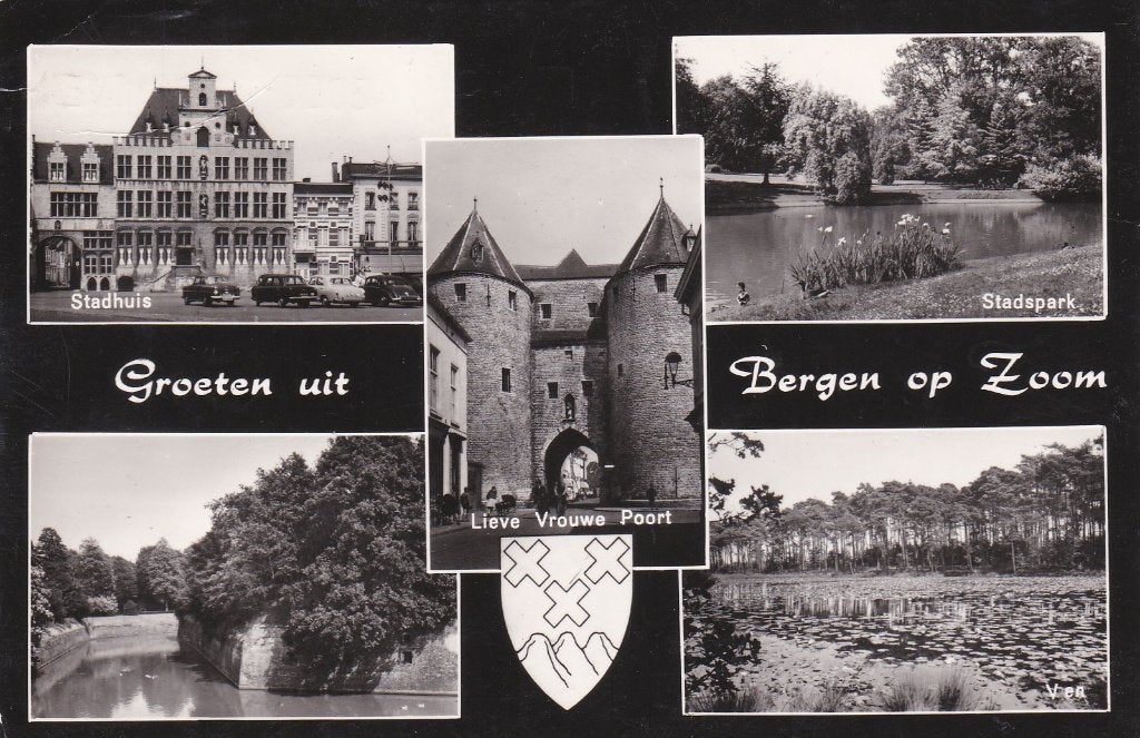 18578 Groeten uit Bergen op Zoom gelopen 1962 Wouw Halsteren, Verzenden, 1960 tot 1980, Gelopen, Noord-Brabant
