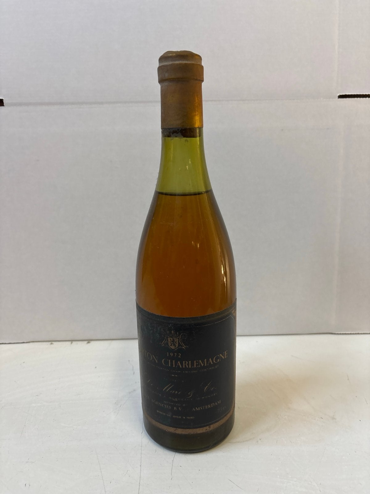 Corton Charlemagne 1972 - Zeldzame Witte Bourgogne Wijn, Ophalen of Verzenden, Gebruikt, Frankrijk, Witte wijn