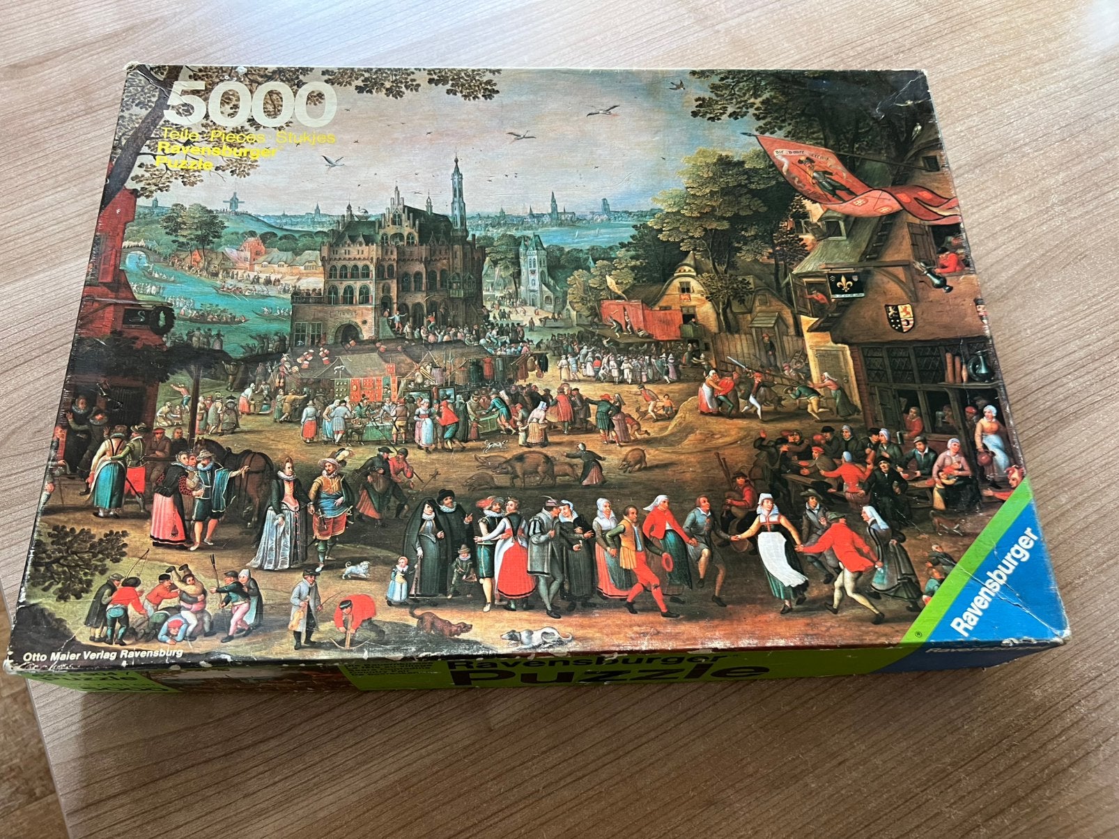 Vintage ravensburger puzzel 1979 5000 stukjes Country Fair, Hobby en Vrije tijd, Denksport en Puzzels, Ophalen of Verzenden, Minder dan 500 stukjes