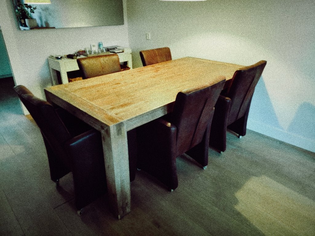 Eettafel 100x200 eiken, Huis en Inrichting, Tafels | Eettafels, Ophalen, Gebruikt, Eikenhout, 50 tot 100 cm