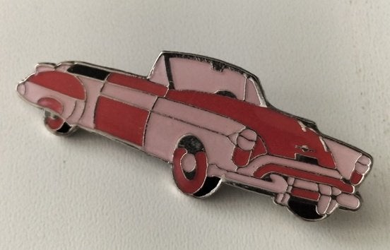 Vintage rose oldtimer auto pin broche, Ophalen of Verzenden, Zo goed als nieuw, Transport, Speldje of Pin