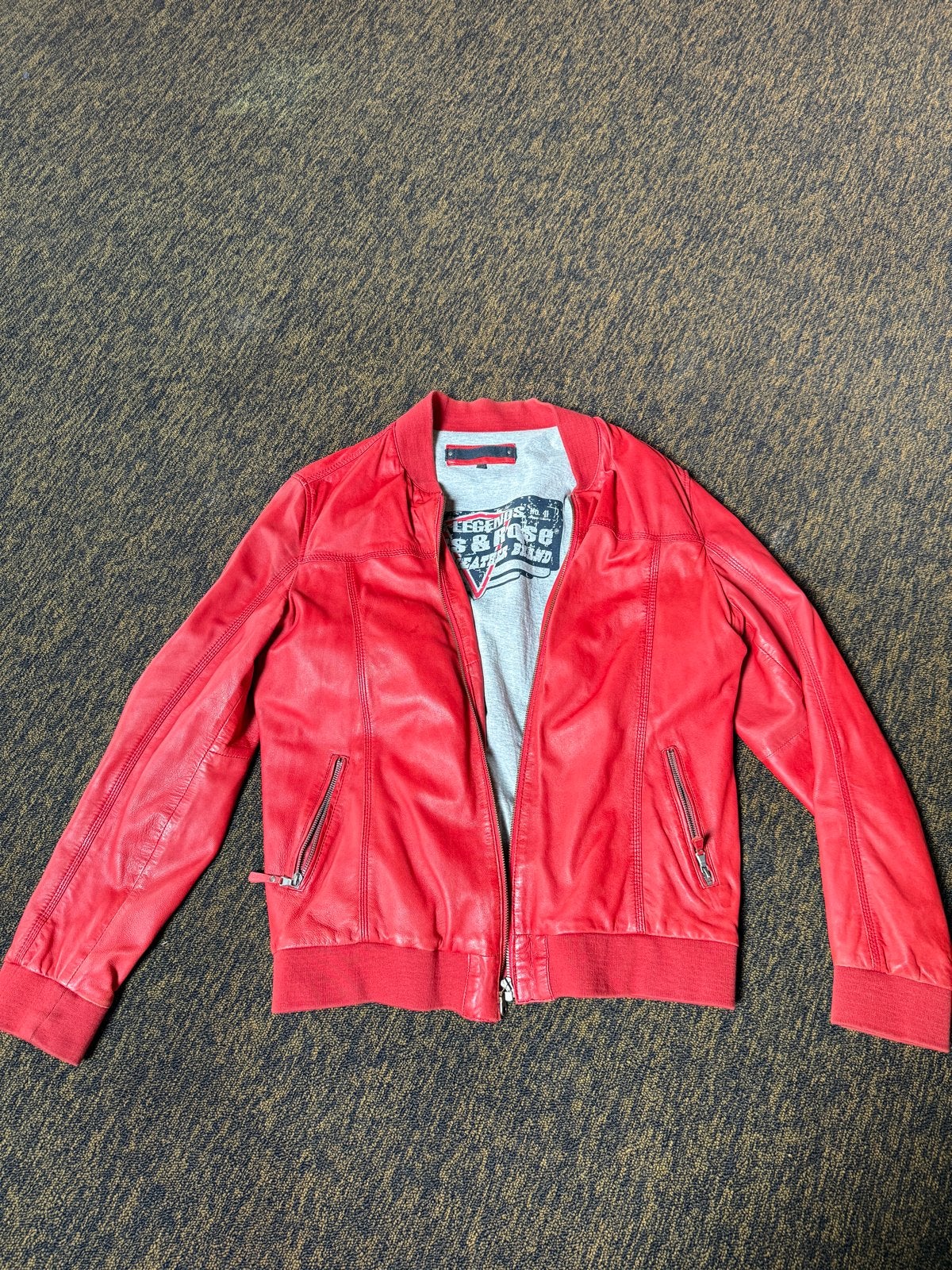 Mooi rood leren jasje - Mays & Rose - Maat XL, Ophalen of Verzenden, Nieuw, Maat 56/58 (XL), Rood