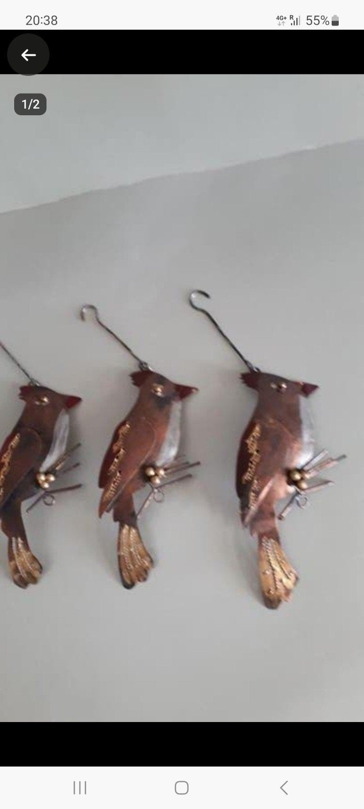 Decoratieve Blikken Vogels - Vintage Wanddecoratie (3 stuks), Metaal, 15 cm, Wandhanger, Onbekend