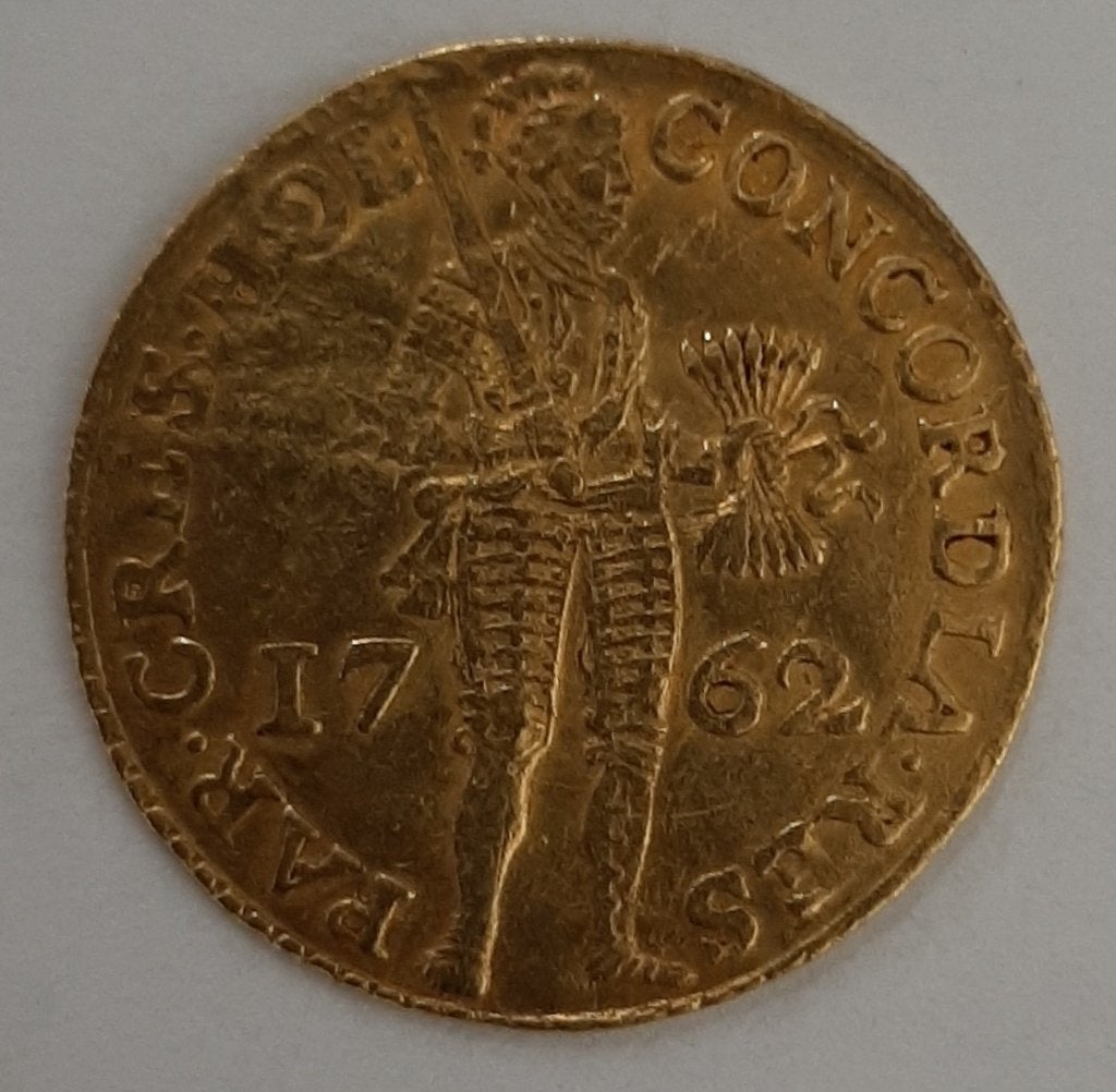 1 Dukaat 1762 Holland Dordrecht Goud 0.986 23,7 karaat R3, Postzegels en Munten, Munten | Nederland, Vóór koninkrijk, Losse munt