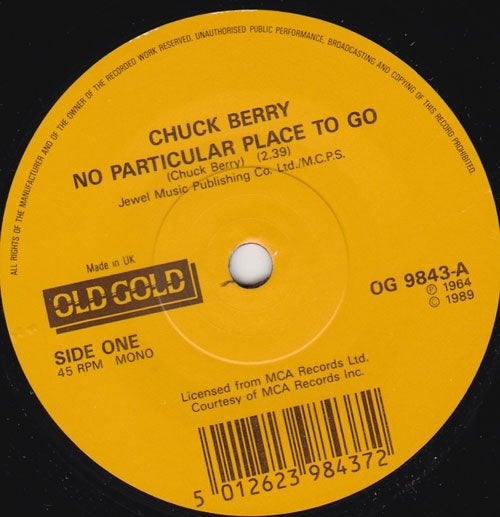 Chuck Berry - No Particular Place To Go 7", Cd's en Dvd's, Ophalen of Verzenden, Nieuw in verpakking, 7 inch, Pop