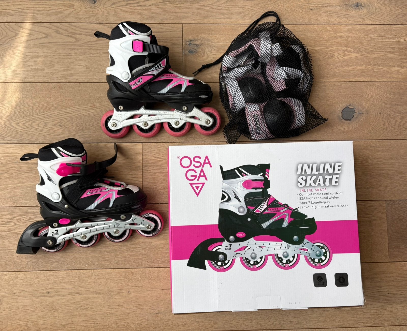 Inline skates maat 35-38 van merk Osaga, Sport en Fitness, Skeelers, Kinderen, Inline skates 4 wielen, Ophalen, Overige merken
