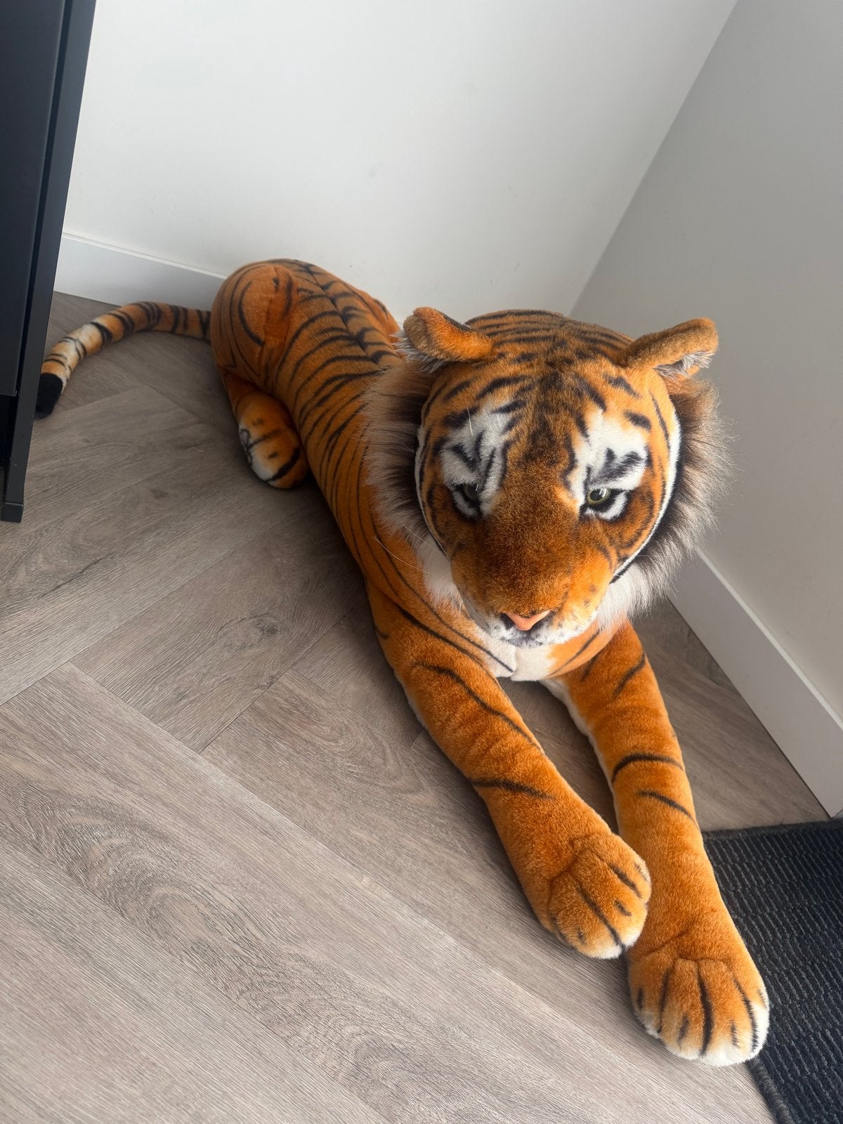 Grote knuffeltijger - 1 meter lang, Oranje, Ophalen of Verzenden, Zo goed als nieuw, Groot (groter dan 80 cm)