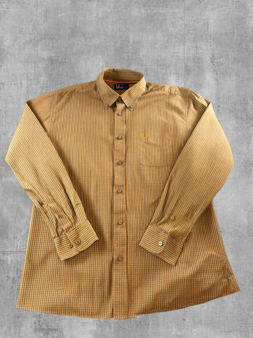 Fred Perry blouse groen geruit heren maat XL overhemd, Reichenbachstrasse 12, 80469 München, Duitsland, Verzenden, Zo goed als nieuw