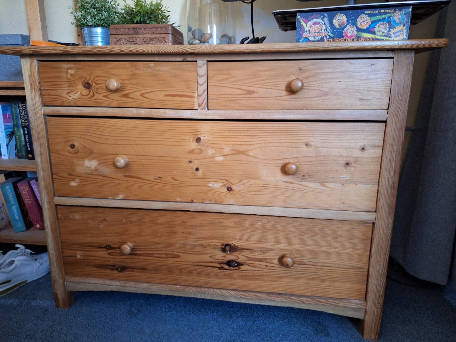 Houten Commode - 110x58x80 cm, Ophalen, 50 tot 70 cm, 100 cm of meer, 90 tot 105 cm