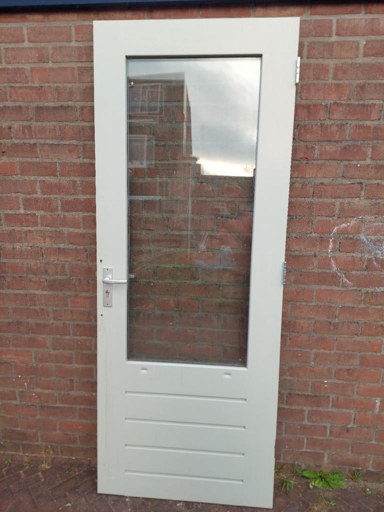 Hardhouten achterdeur / schuurdeur, Ophalen, Gebruikt, 80 tot 100 cm, Buitendeur