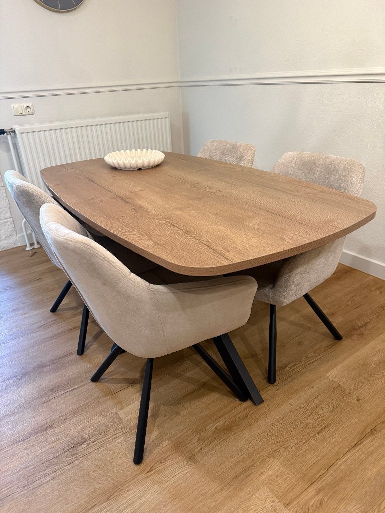 Foto 6 van Deens ovale spinpoot eettafel lengte 1.60  2.10 en 2.40