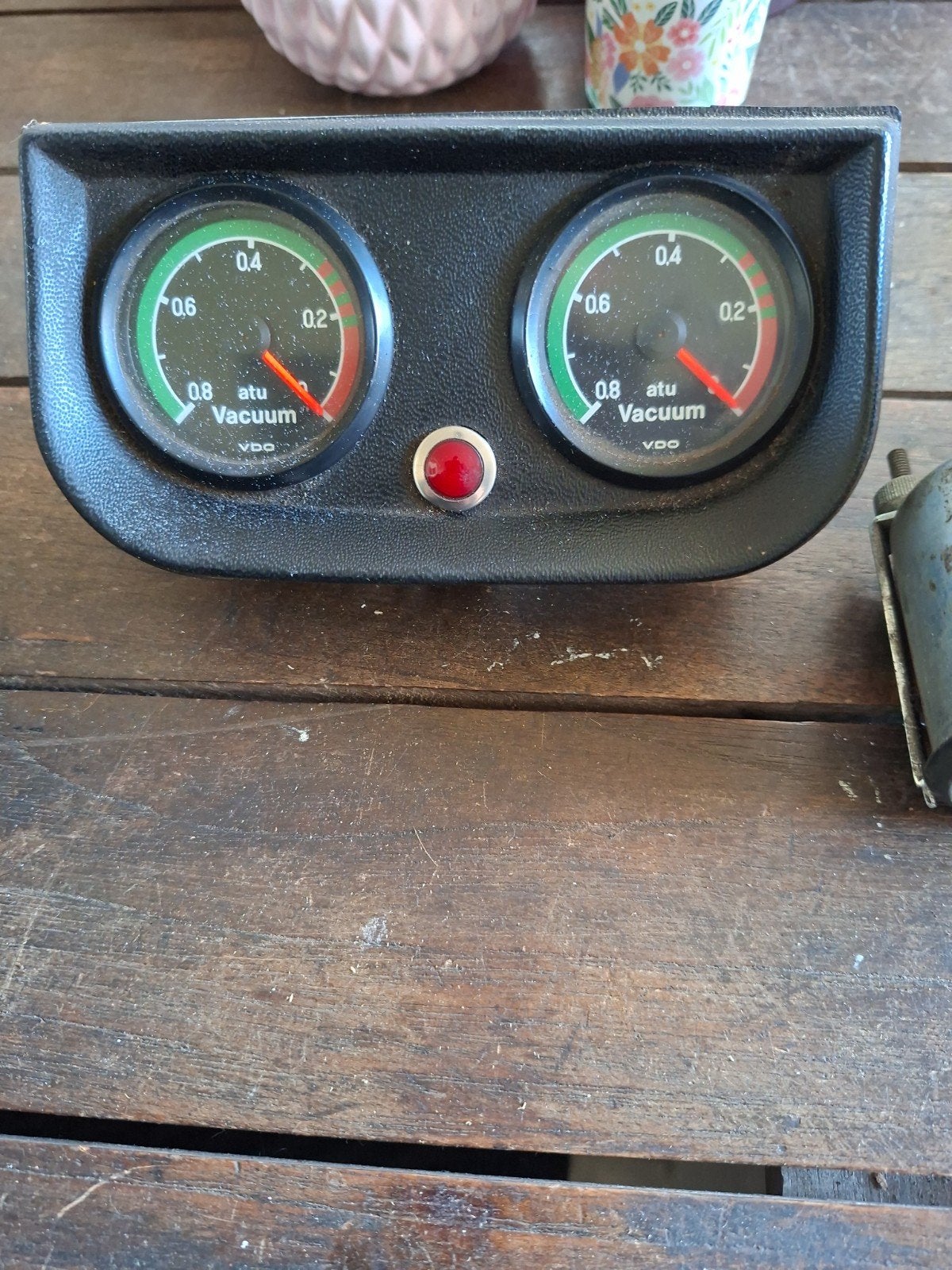 VDO Vacuummeters Dubbel met Rood Lampje - Oldtimer, Ophalen of Verzenden, Gebruikt, Oldtimer onderdelen