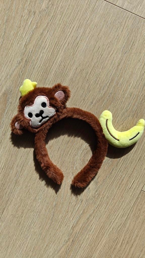 Diadeem Aap en Banaan - Feestelijke Haarband, Ophalen of Verzenden, Nieuw, Feestartikel, Carnaval