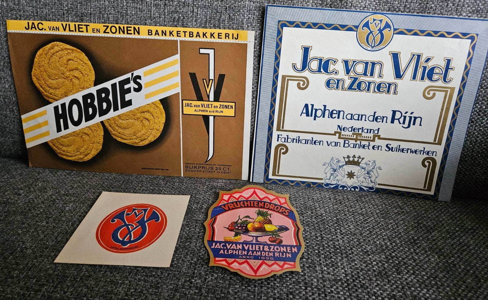 Vintage Jac. van Vliet & Zonen Reclame  en Etiketten, Verzenden, Zo goed als nieuw, Overige typen