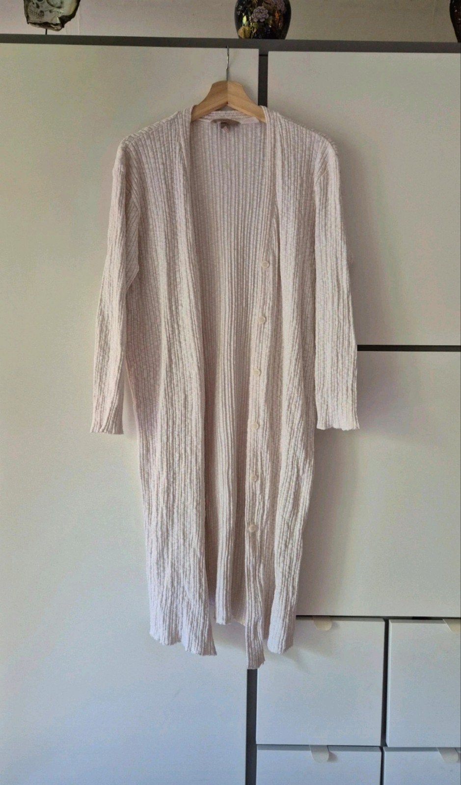 lang crème kleurig vest, Kleding | Dames, Huispakken, H&M, Beige, Maat 42/44 (L), Ophalen of Verzenden