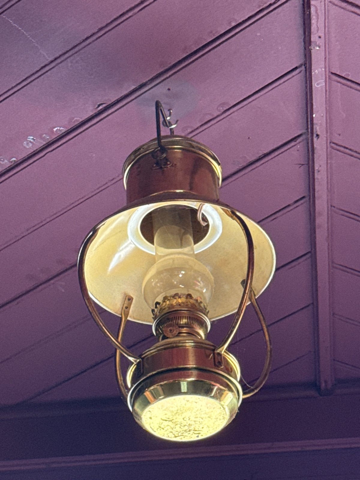 Antieke Koperen Olielamp - Sfeervolle Verlichting, Antiek en Kunst, Antiek | Lampen, Ophalen of Verzenden