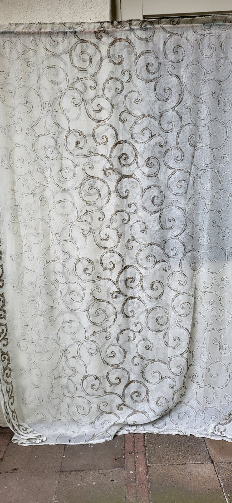 Vitrage met sierlijk patroon - 140x220 cm, Ophalen, Vitrage, Gebruikt, Lichtdoorlatend