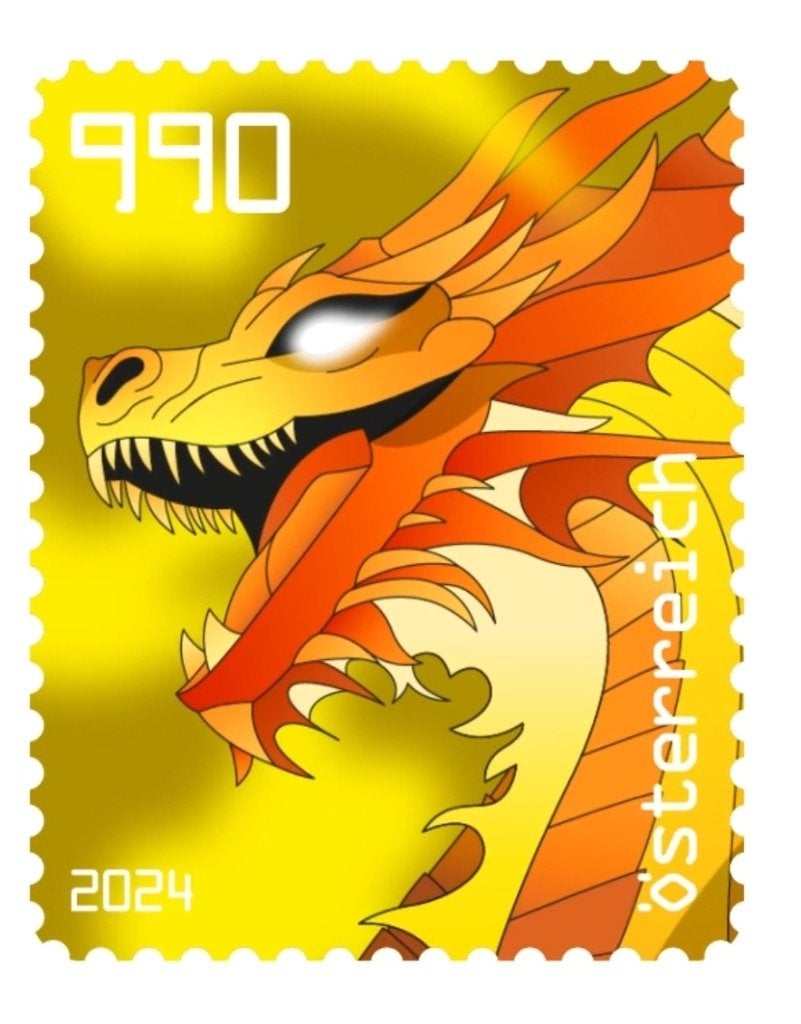 Oostenrijk 2024 Draak Michel blok 156 Crypto - nft geel pf, Verzenden, Postfris