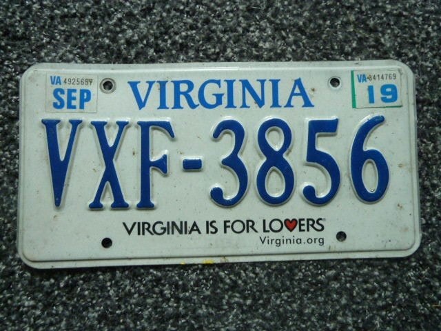 Kentekenplaat licenseplate Virginia is for lovers USA, Verzenden, Gebruikt, Auto's