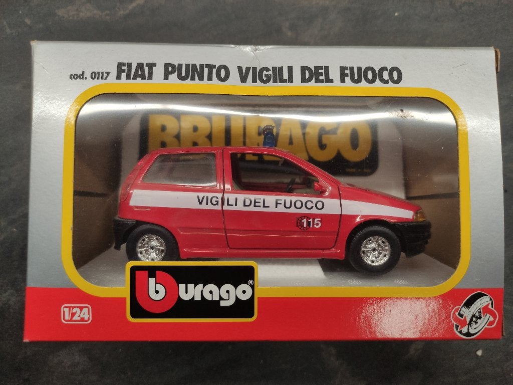Bburago brandweerauto Fiat Punto Vigli del Fucco 0117, Ophalen of Verzenden, Nieuw, Auto