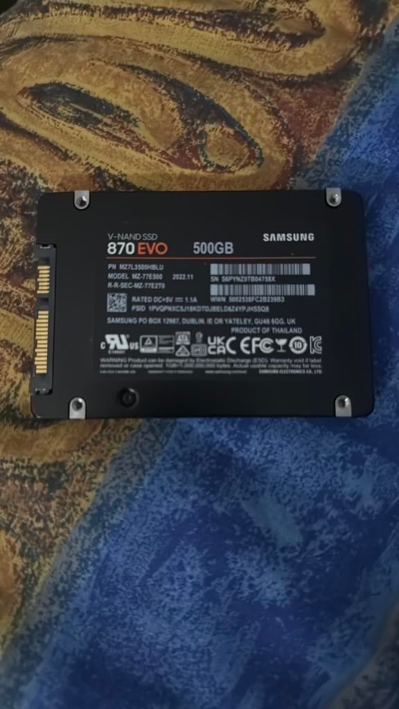 Samsung 870 EVO 500GB SSD – V-NAND SATA III | Premium SSD, Ophalen of Verzenden, Zo goed als nieuw, Laptop