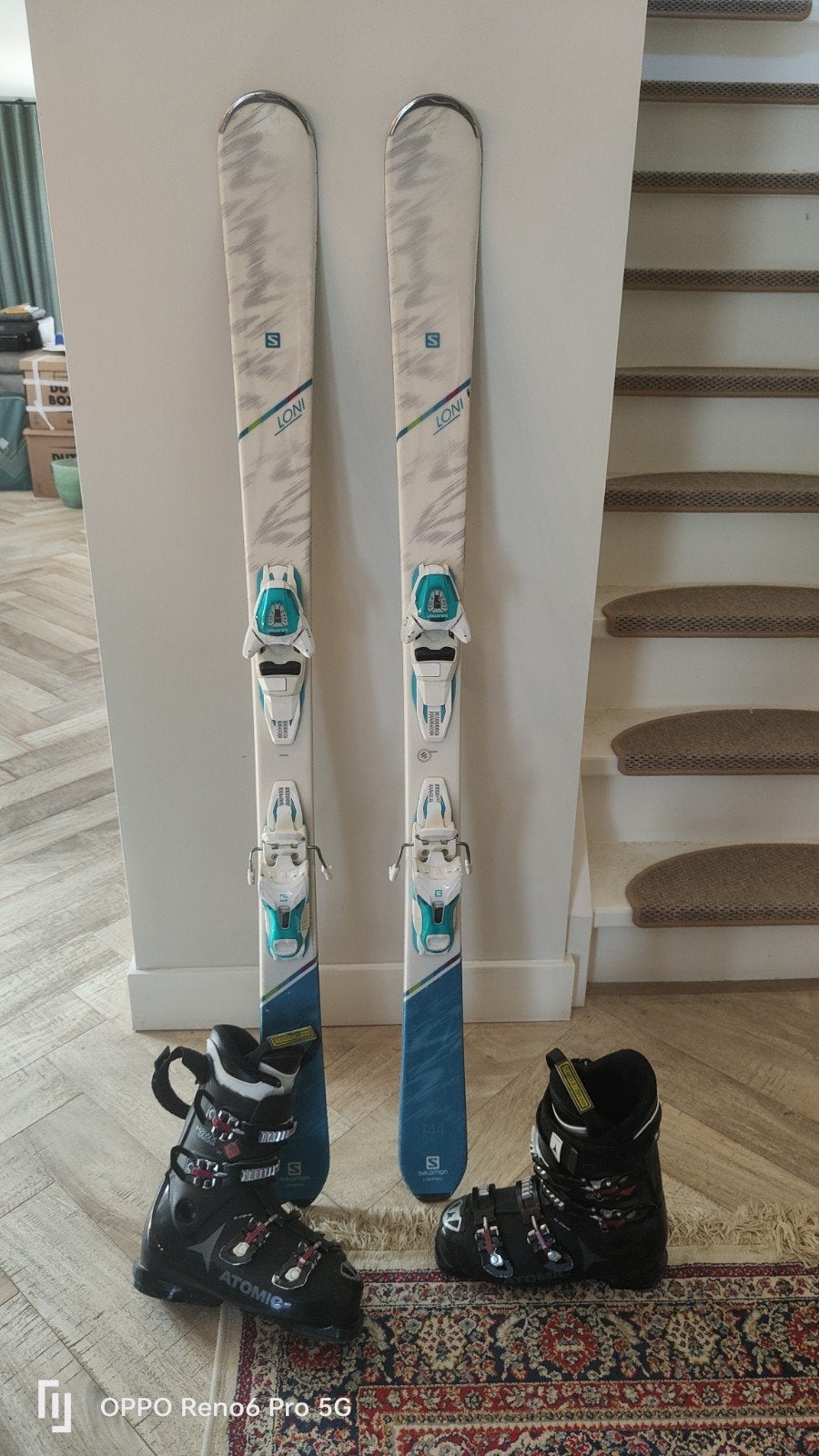 Salomon ski's 1.44m & Atomic Hawx Magna skischoenen 39/40, Sport en Fitness, Ophalen of Verzenden