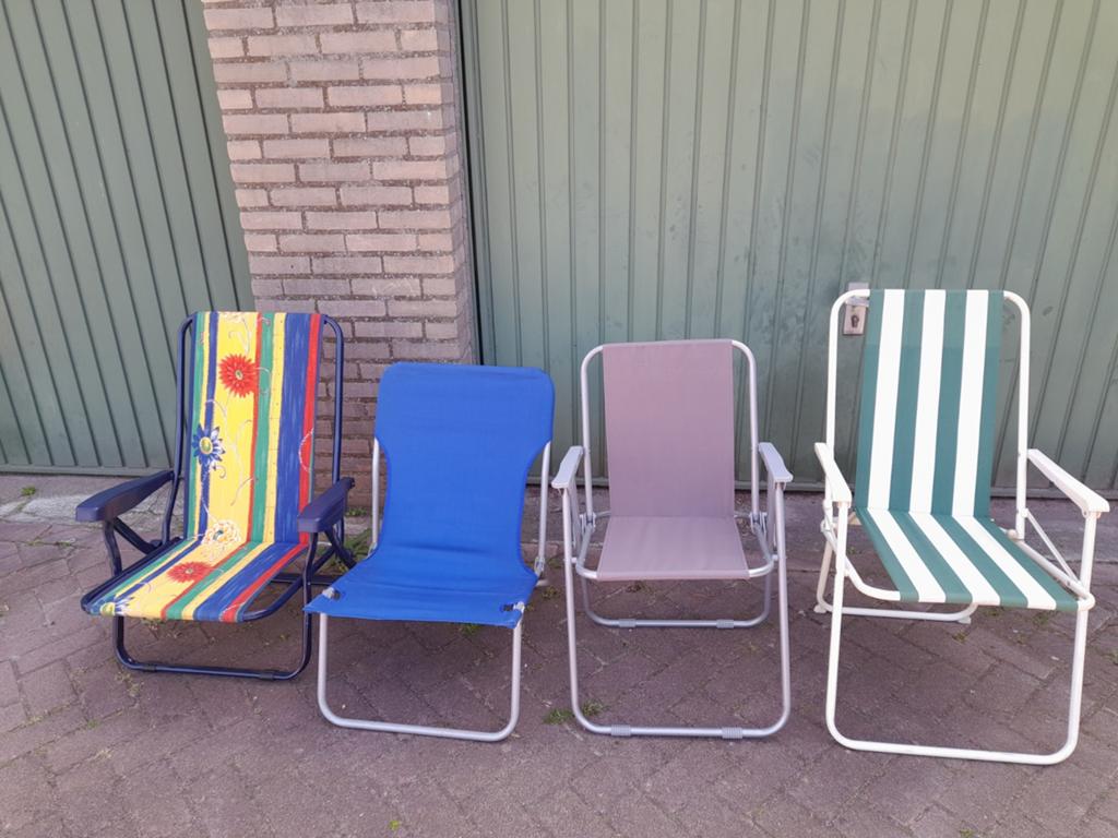 4 campingstoelen klapstoelen tuinstoelen, Caravans en Kamperen, Kampeermeubelen, Ophalen, Campingstoel