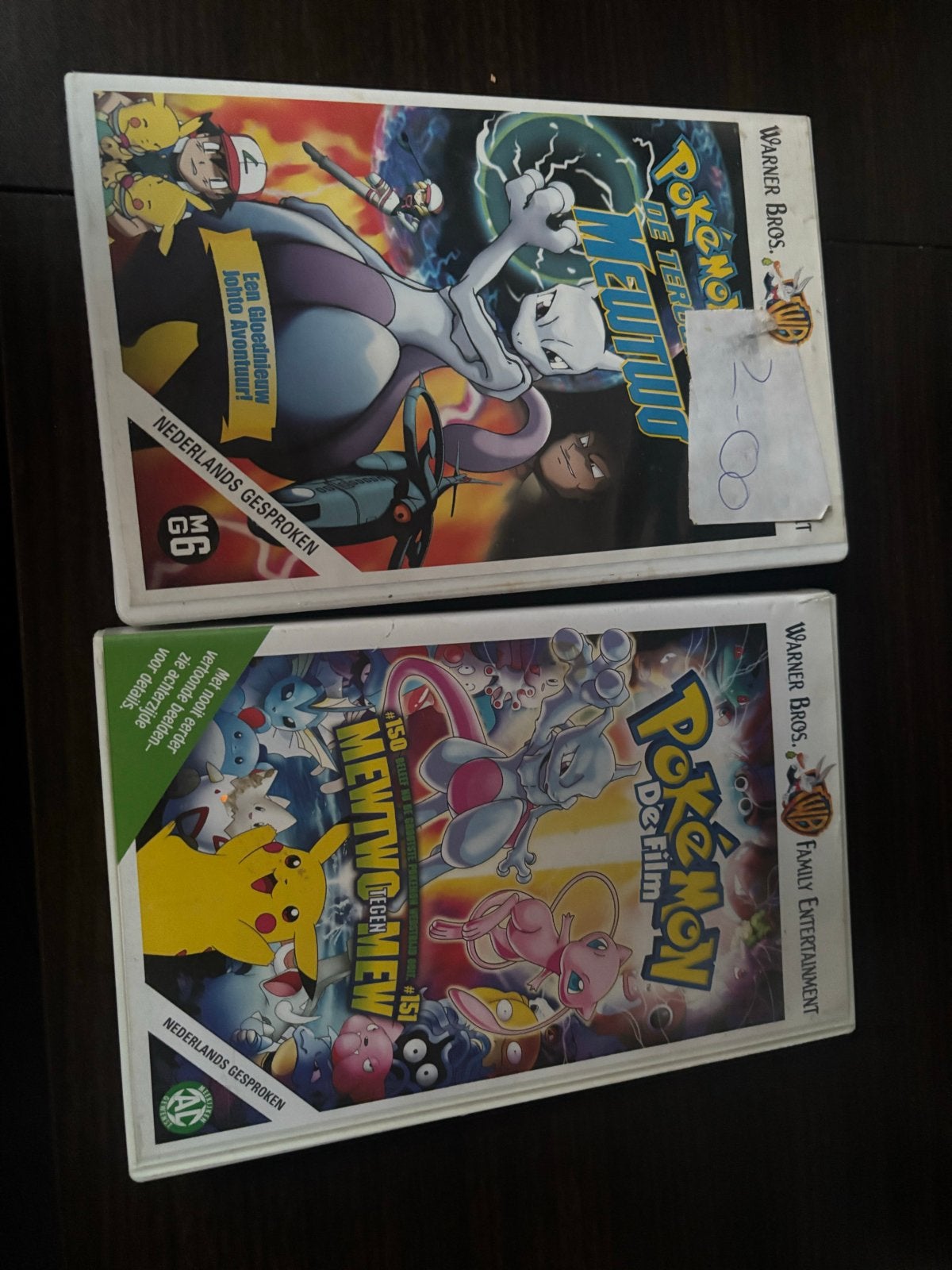 Oude Pokémon VHS films: Mewtwo Strikes Back & The First Movi, Gebruikt, Animatie, Alle leeftijden, Ophalen of Verzenden
