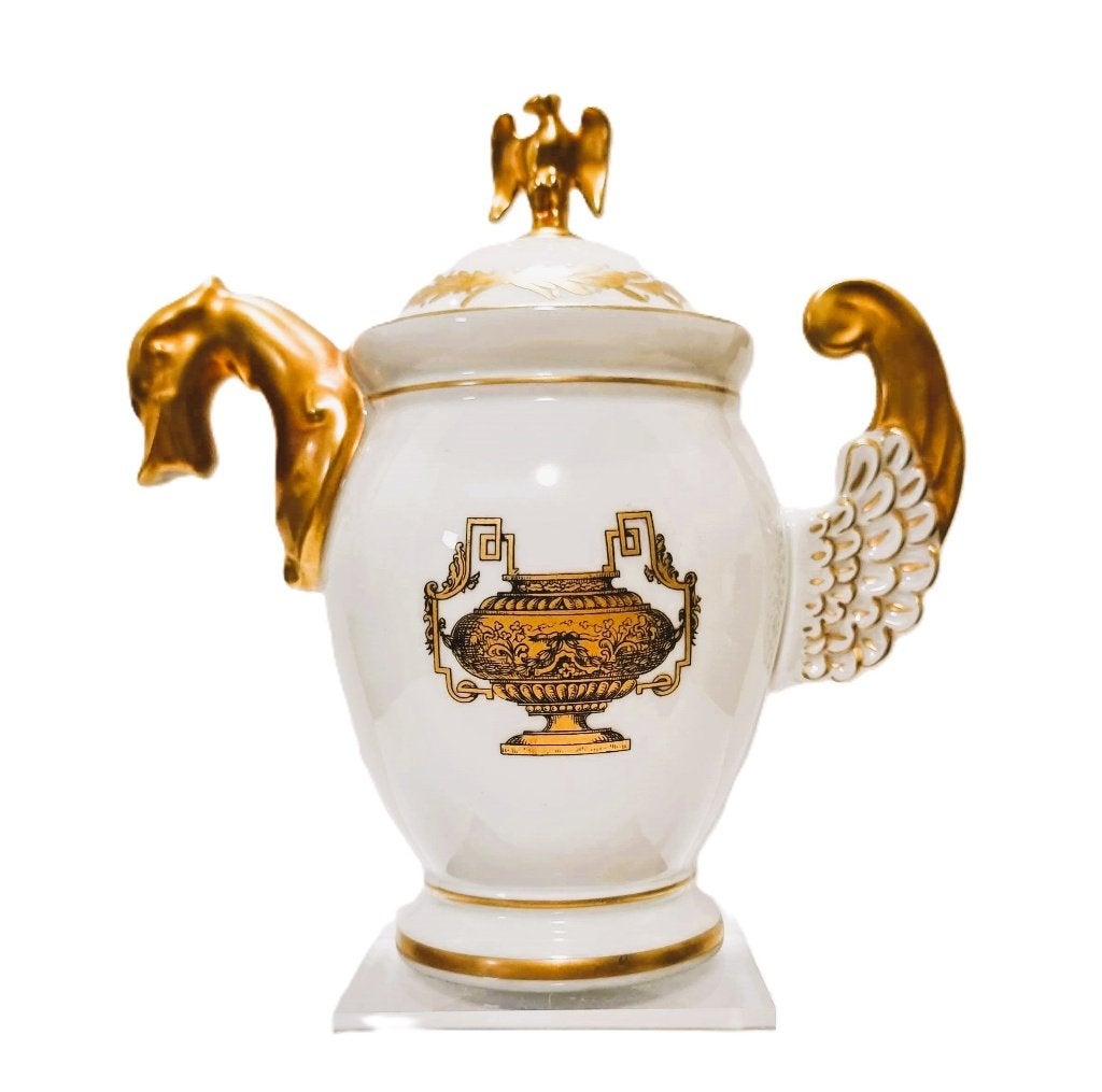 Franse koffiepot in Empire stijl - Limoges - 24K, Ophalen of Verzenden, Zo goed als nieuw