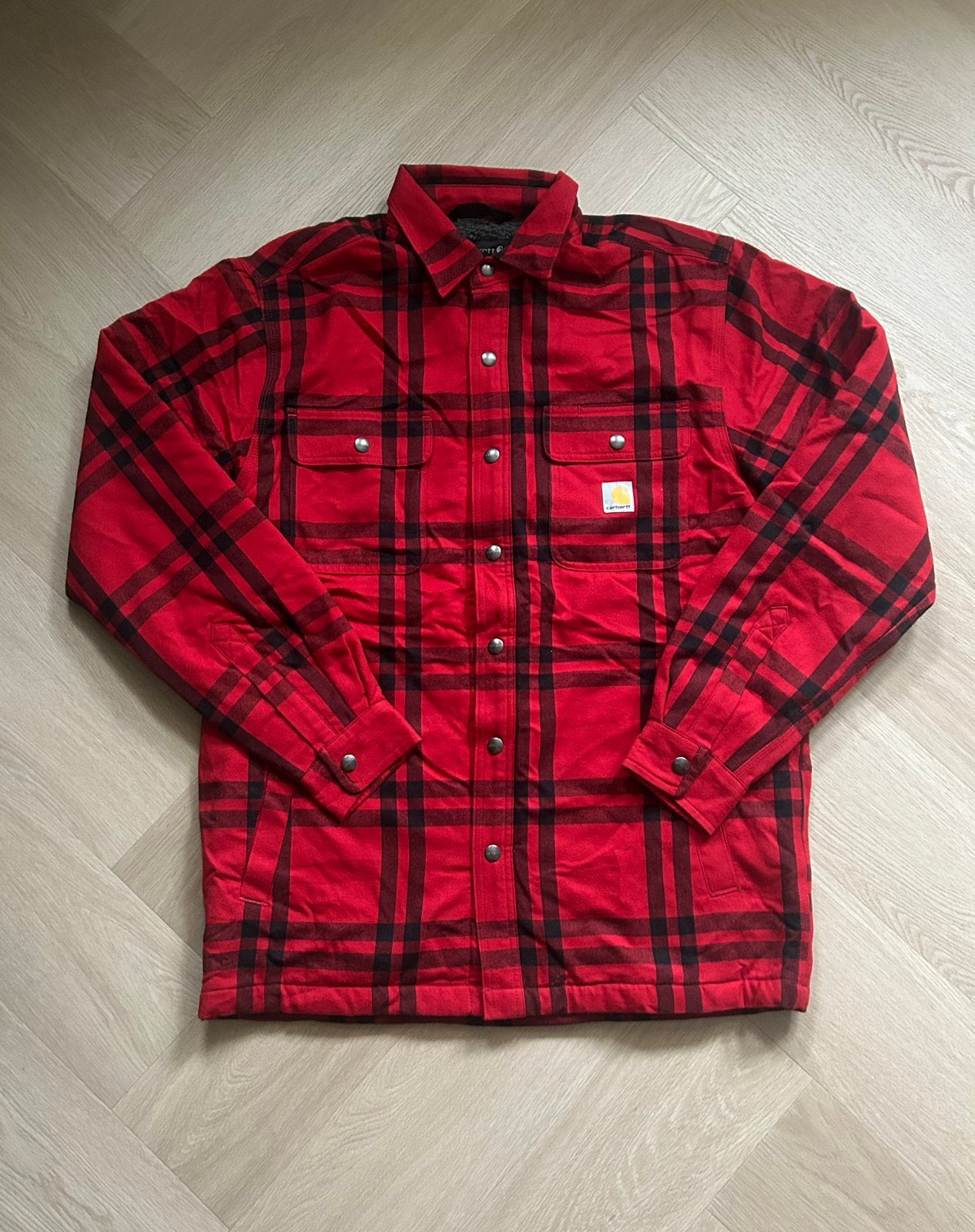 Carhartt Sherpa Shacket - Maat M, Ophalen of Verzenden, Zo goed als nieuw, Maat 48/50 (M), Rood