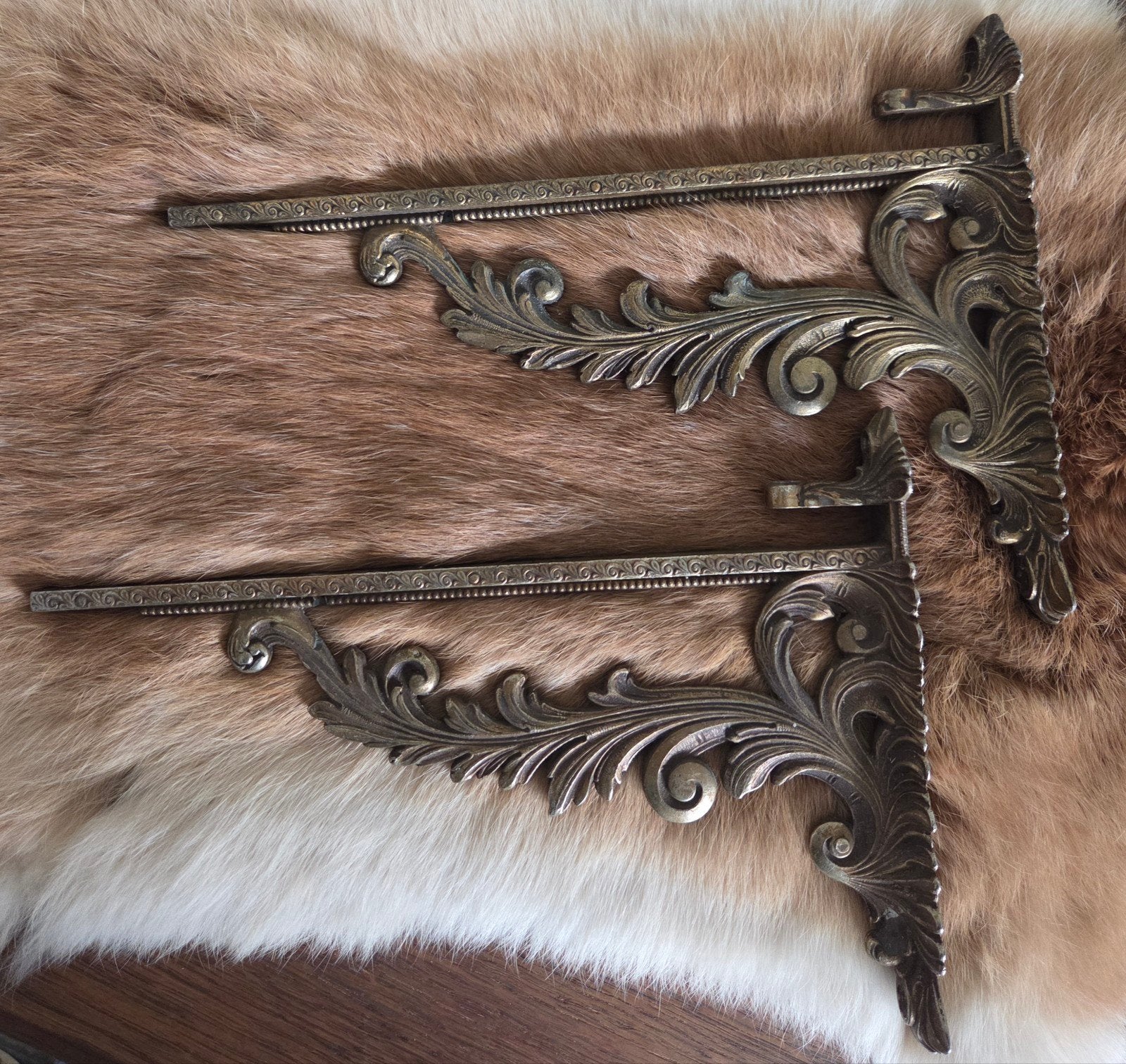 Set vintage messing wandsteunen – VCR Brev Italy, Ophalen