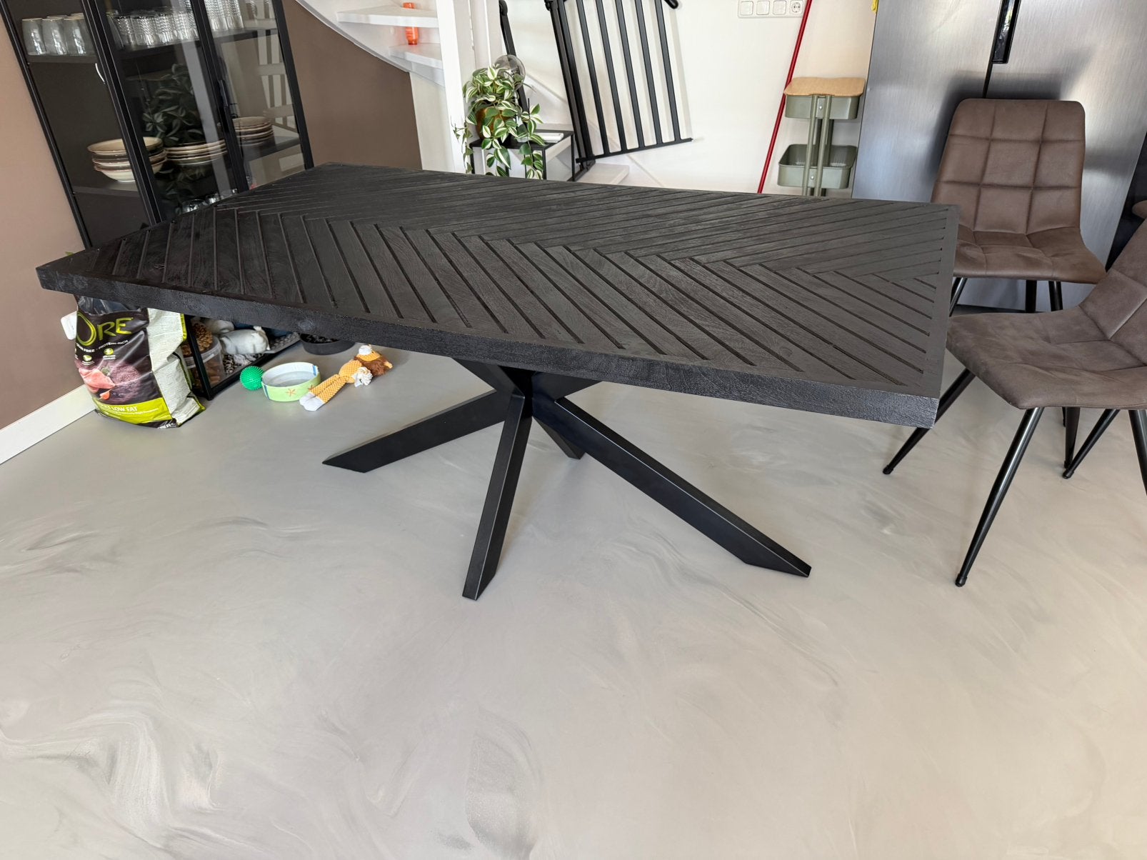 Eettafel 180 x 100, Tuin en Terras, Ophalen, Zo goed als nieuw, Hout