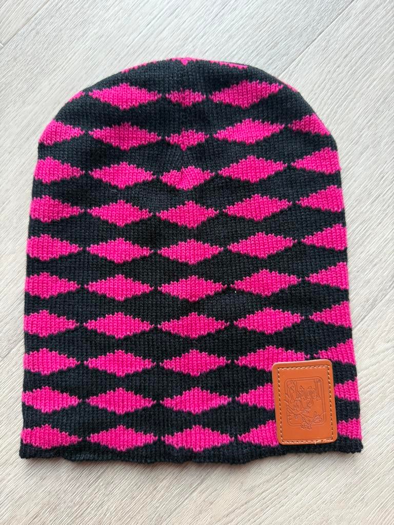 Te koop: Nieuwe zwart-roze muts/beanie van Flügel., Ophalen of Verzenden, Nieuw, Muts