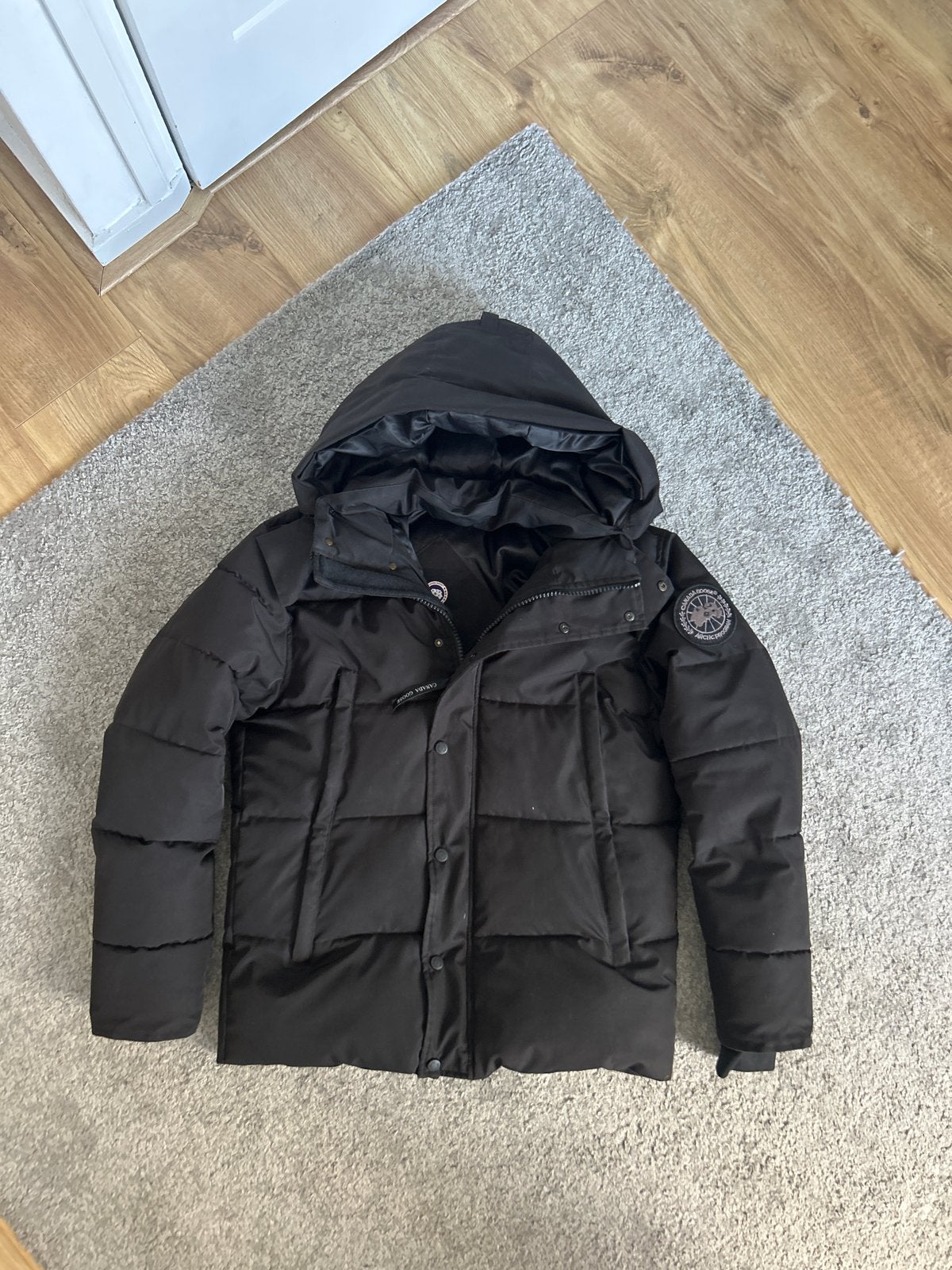 Canada Goose Puffer Jas Zwart Maat S, Kleding | Heren, Jassen | Winter, Ophalen of Verzenden, Zo goed als nieuw, Maat 46 (S) of kleiner