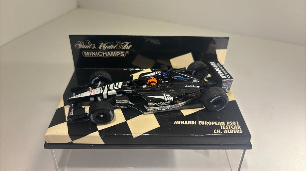 F1 minardi ps01 testcar ch. albers minichamps 1.43, Auto, Ophalen of Verzenden, MiniChamps, A