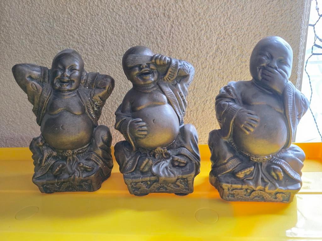 Set van 3 Boeddha Beelden: Horen, Zien, Zwijgen, Ophalen of Verzenden