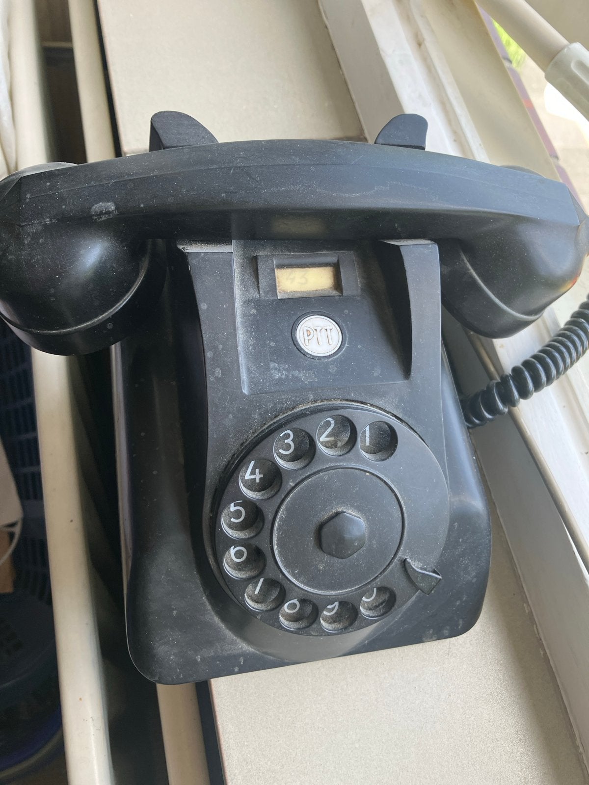 Vintage PTT Telefoon met Draaischijf - Zwart, Ophalen of Verzenden, Gebruikt, Met draaischijf