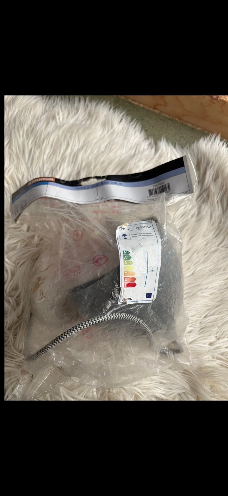 Kwantum Hanglamp Bas Grijs - Nieuw in verpakking, Ophalen of Verzenden, Nieuw, Metaal, 75 cm of meer