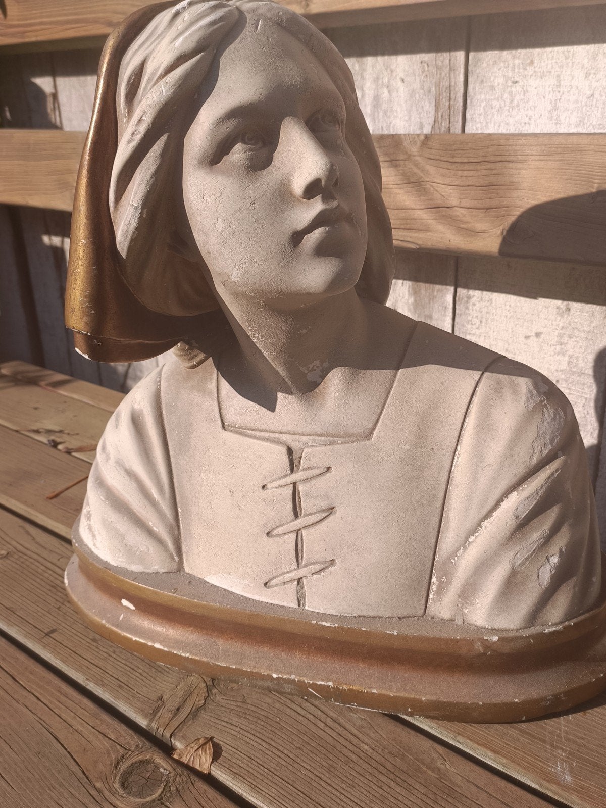 Gipsen beeld Jeanne d'Arc door Van Vaerenbergh (40 cm), Antiek en Kunst, Ophalen, Gips, Beeld, Europa