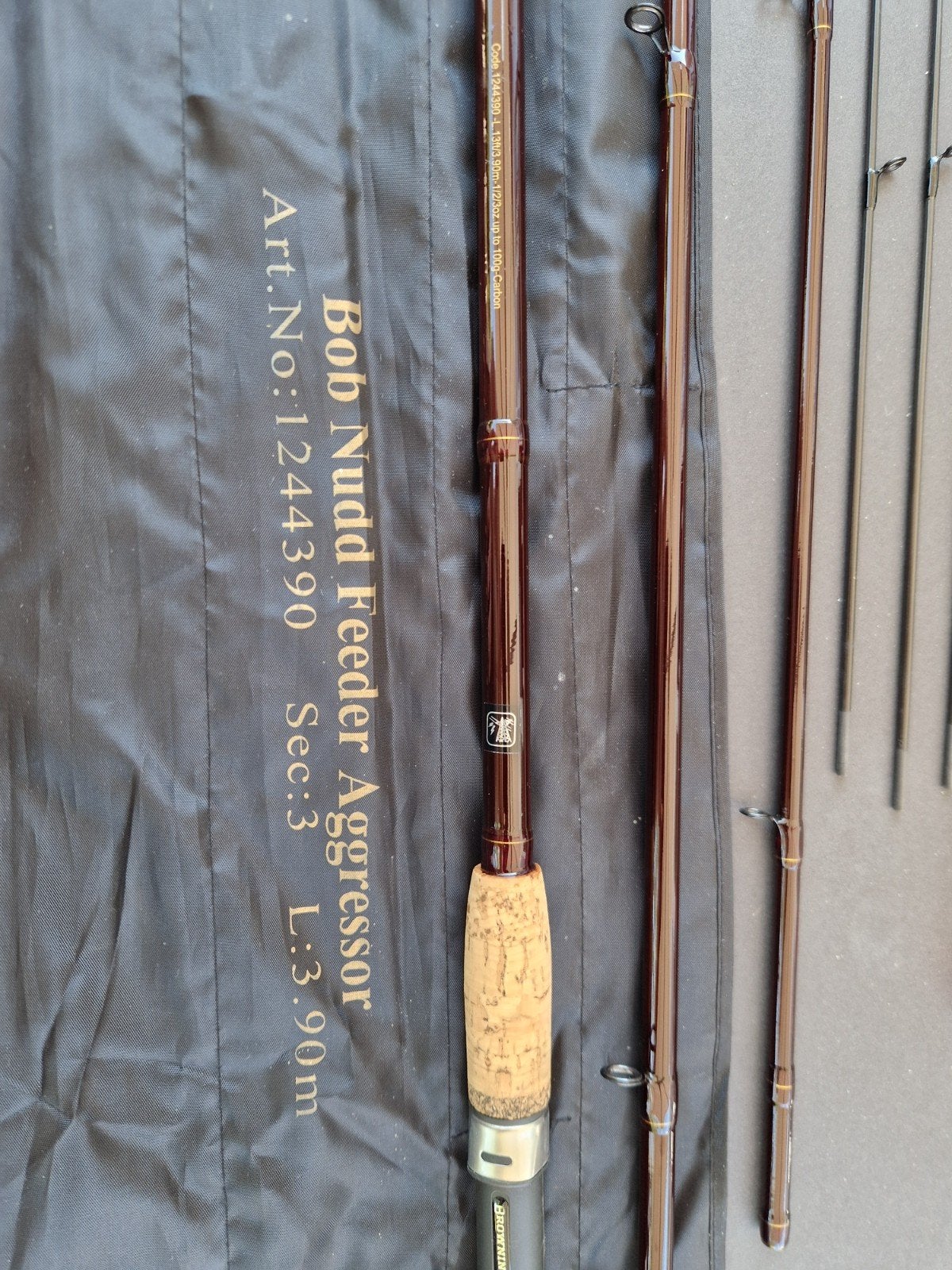 Browning Bob Nudd Feeder Aggressor Hengel 3.90m 100g, Watersport en Boten, Ophalen of Verzenden, Zo goed als nieuw, Werphengel