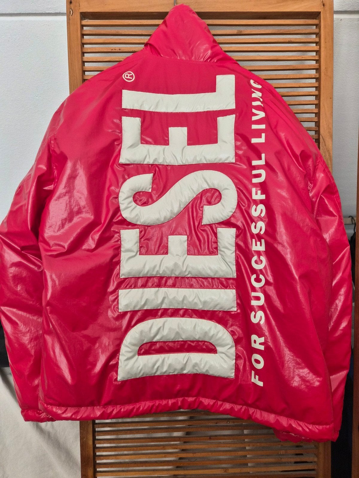 Diesel Omkeerbare Puffer Jas - Rood/Beige - Maat L, Maat 52/54 (L), Diesel, Meerkleurig, Ophalen of Verzenden