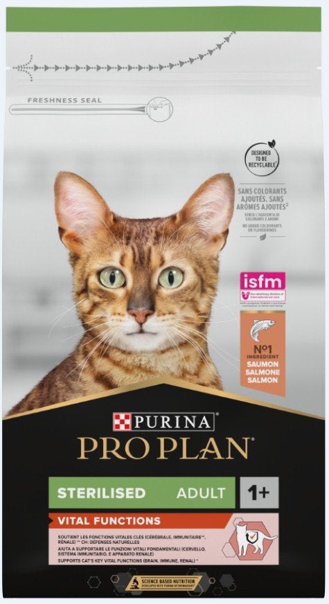 Purina Pro Plan Sterilised Adult Vital Functions 10 kg Zalm, Ophalen of Verzenden, Kat