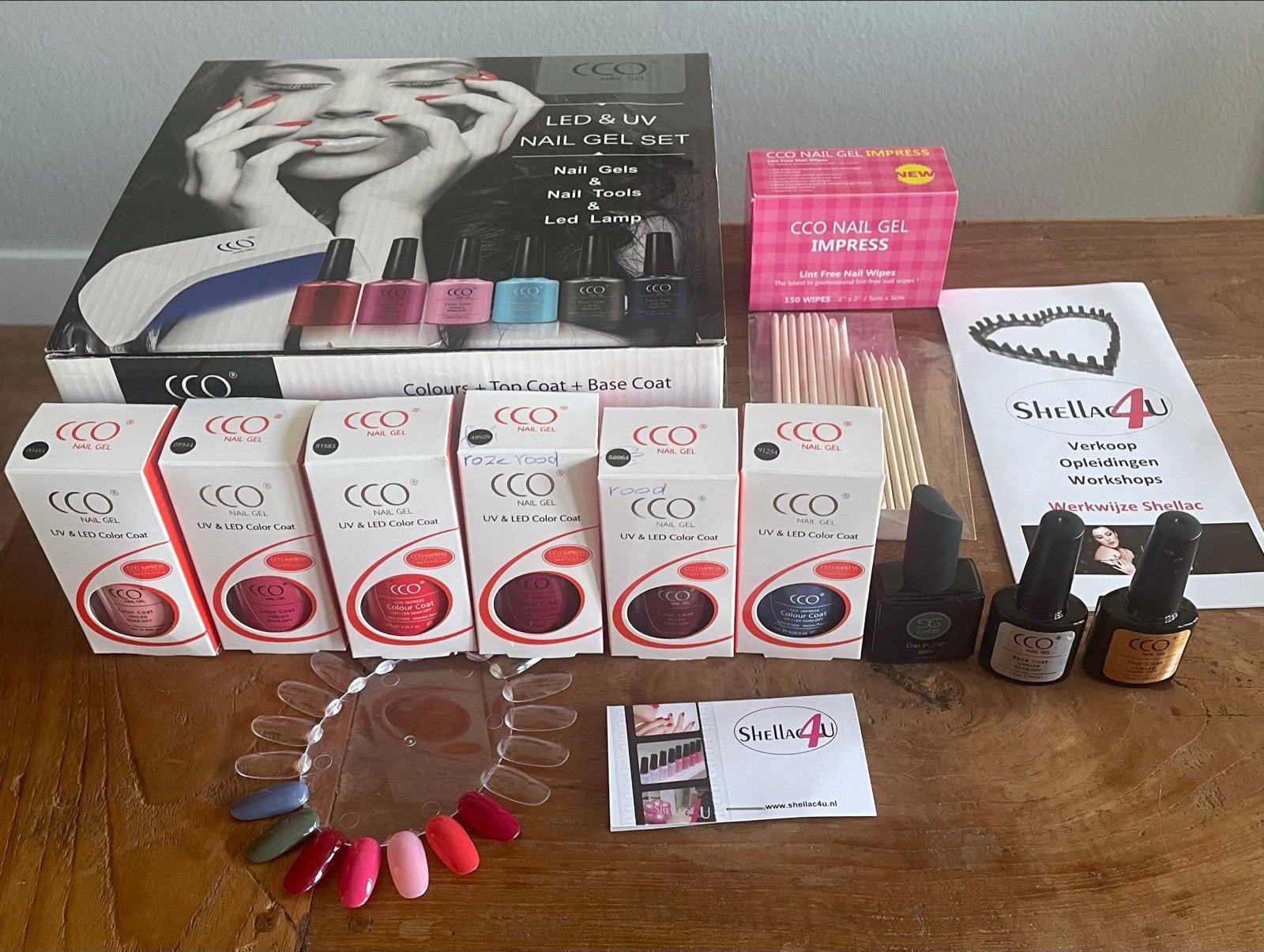 Complete CCO LED & UV Nagellak Set met Lamp en Gels, Ophalen, Zo goed als nieuw, Overige kleuren, Handen en Nagels
