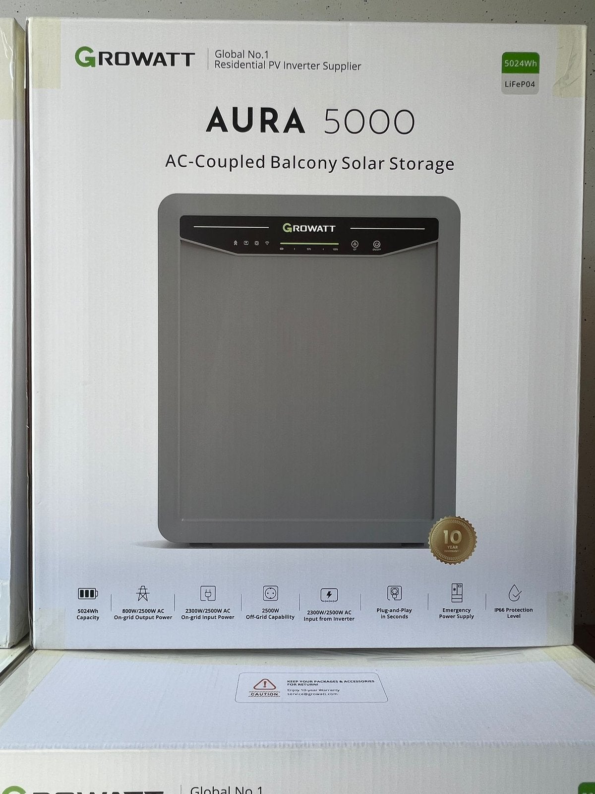 Growatt AURA 5000 Plug & Play stekker batterij 5kWh | 2.3kW, Doe-het-zelf en Verbouw, Ophalen of Verzenden, Nieuw, Overige typen