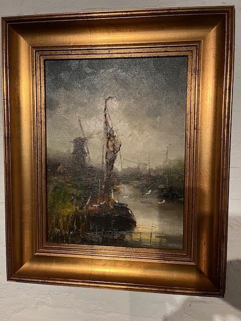 Olieverfschilderij op linnen: Hollands Landschap, Ophalen of Verzenden
