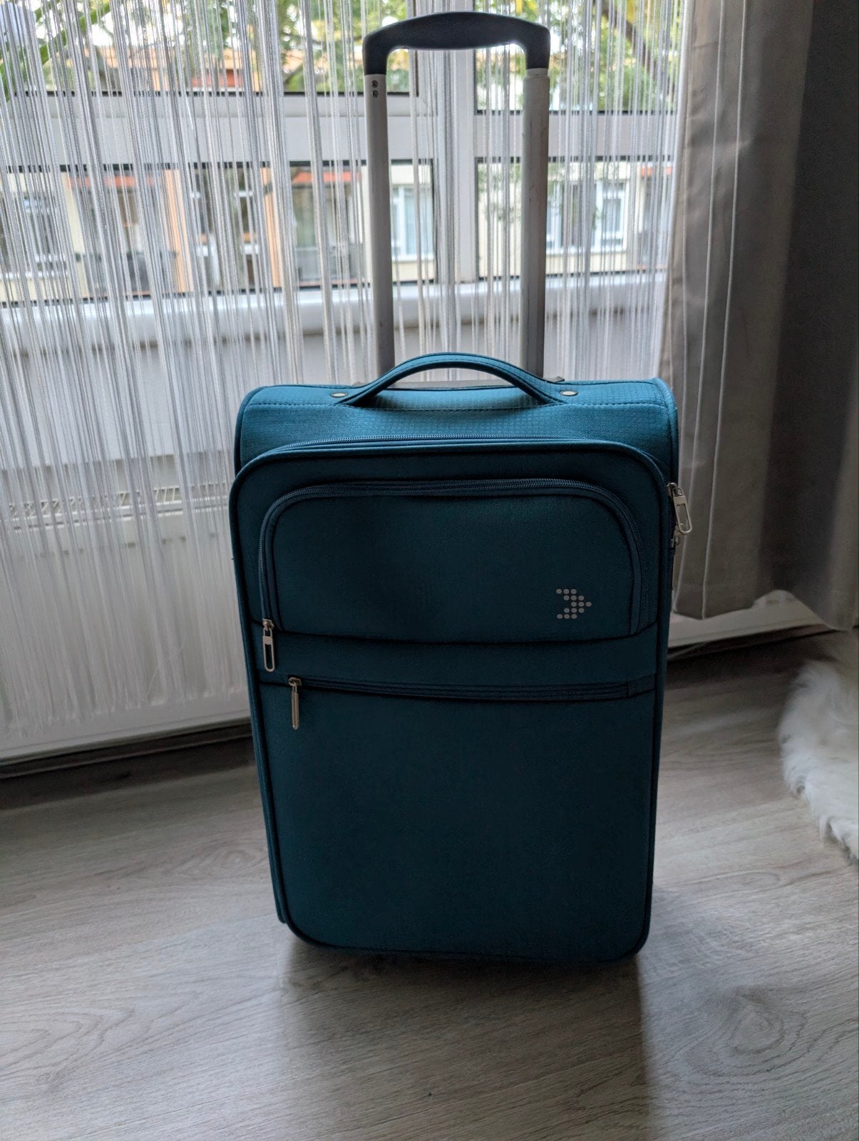 Handbagage zachte koffer / Trolley - 55 cm - Groen, Ophalen, 30 cm of meer, Blauw, Zo goed als nieuw
