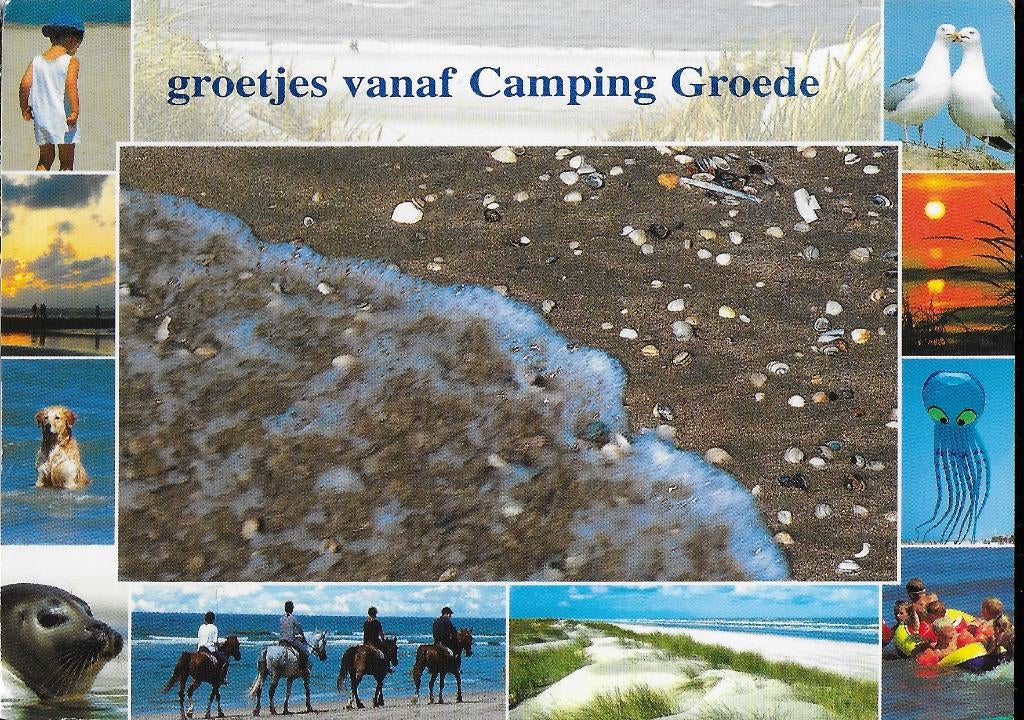 Groede zeeland camping gelopen ansichtkaart ( 936 ), Ophalen of Verzenden, 1980 tot heden, Gelopen, Zeeland