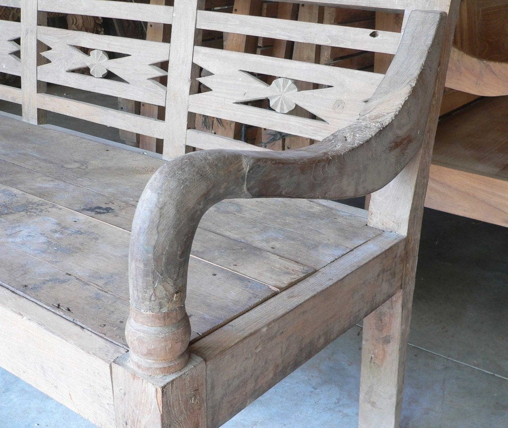 Stoere teak bank RB99 tuin terras Bali lounge stationsbank, Ophalen of Verzenden