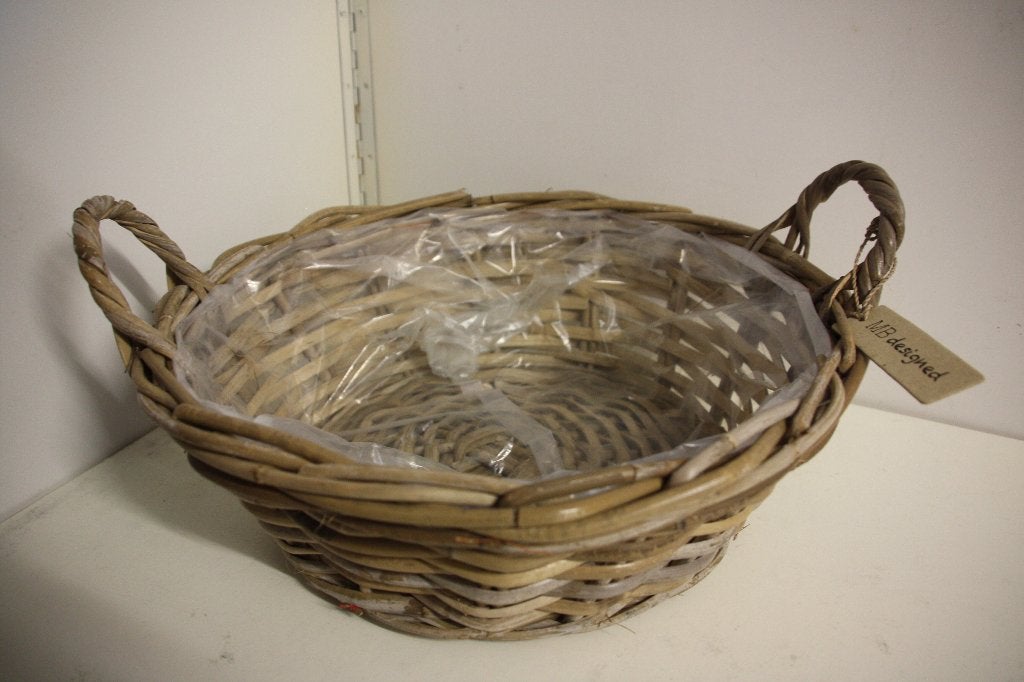 Grote ronde rotan mand met 2 handvatten. Nieuw., Gevlochten, Rond, Nieuw, Ophalen of Verzenden