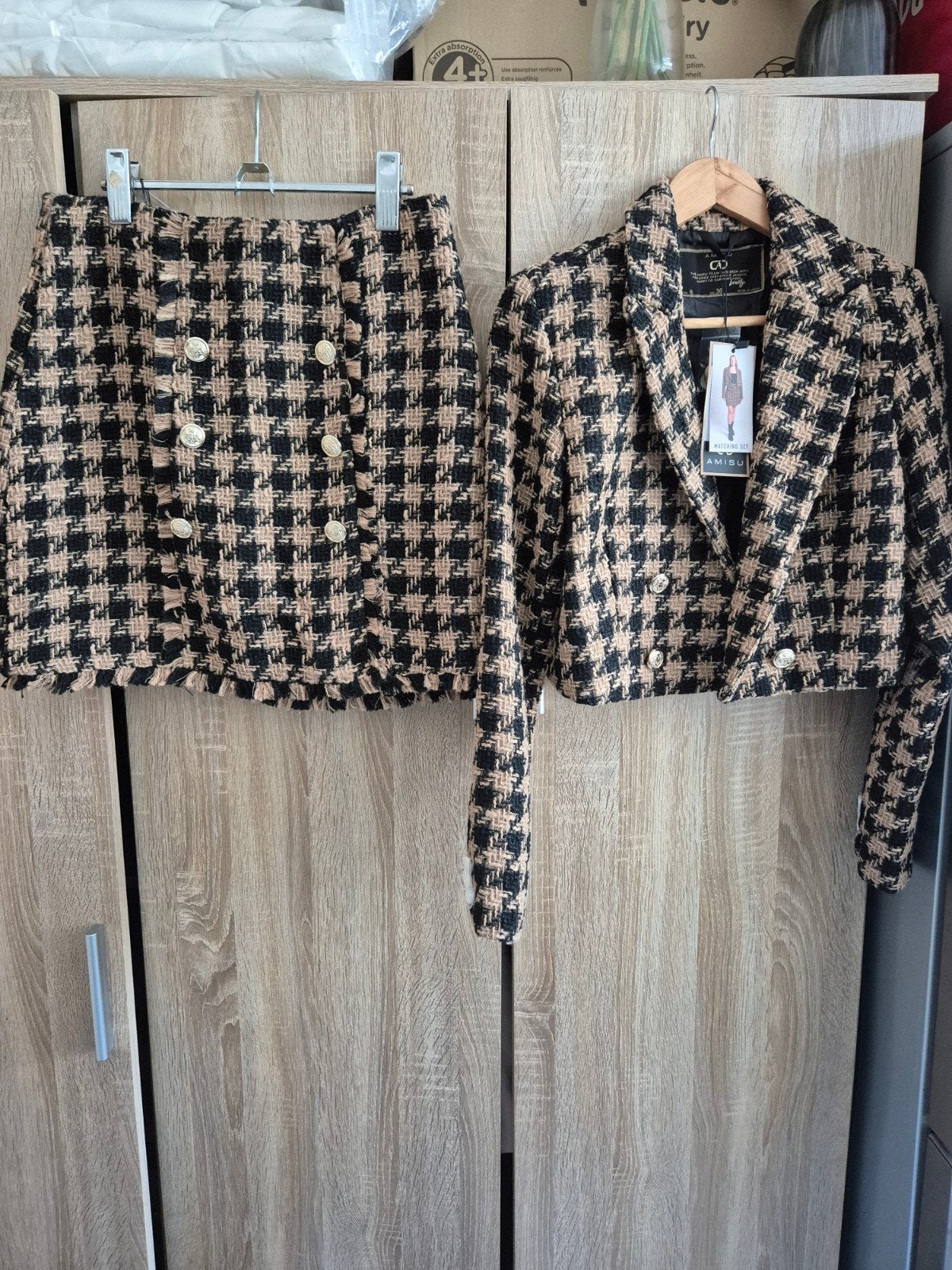 AMISU Tweed Set: Jasje & Rok - Nieuw met kaartje, AMISU, Ophalen of Verzenden, Nieuw